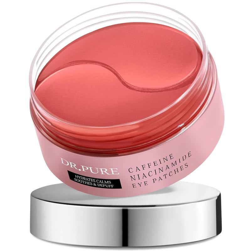 Caffeine Infused Under Eye Patches for Puffiness and Dark Circles Treatment with Niacinamide and Hyaluronic Acid - Anti-Wrinkle and Eye Bag Reduction Gel Pads (30 Pairs)